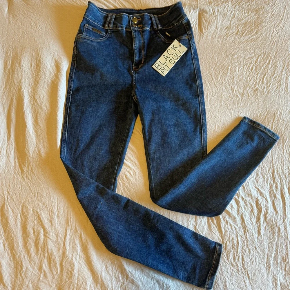 BLACK PITBULL Brazilian High Waisted Skinny Sculpturing & Butt Lift Jeans - Picture 6 of 16